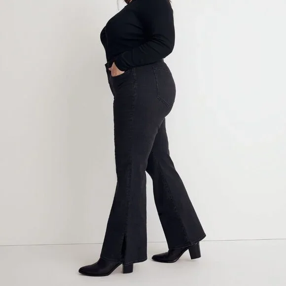 MADEWELL Plus Skinny Flare Jeans in Bellhaven Wash: Slit-Hem Edition Size: 18W - Picture 2 of 11